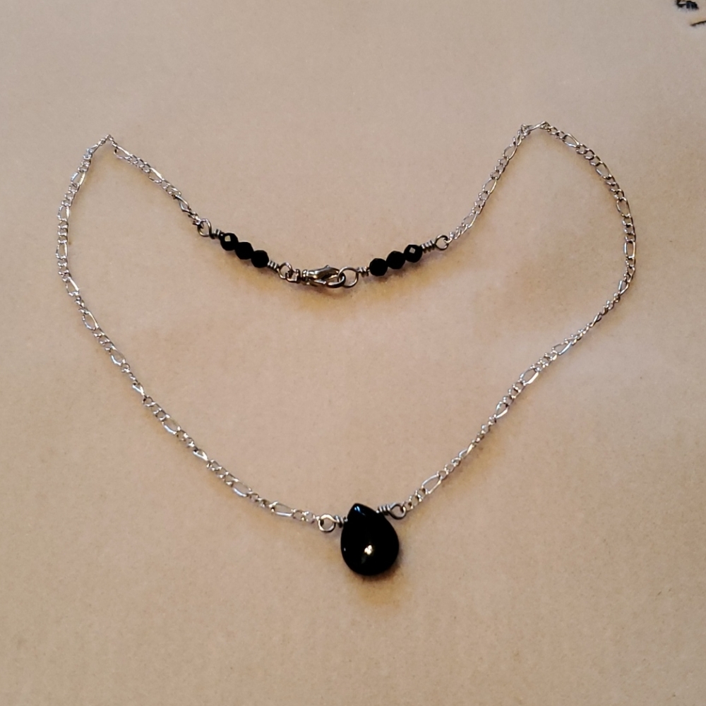 Onyx teardrop necklace